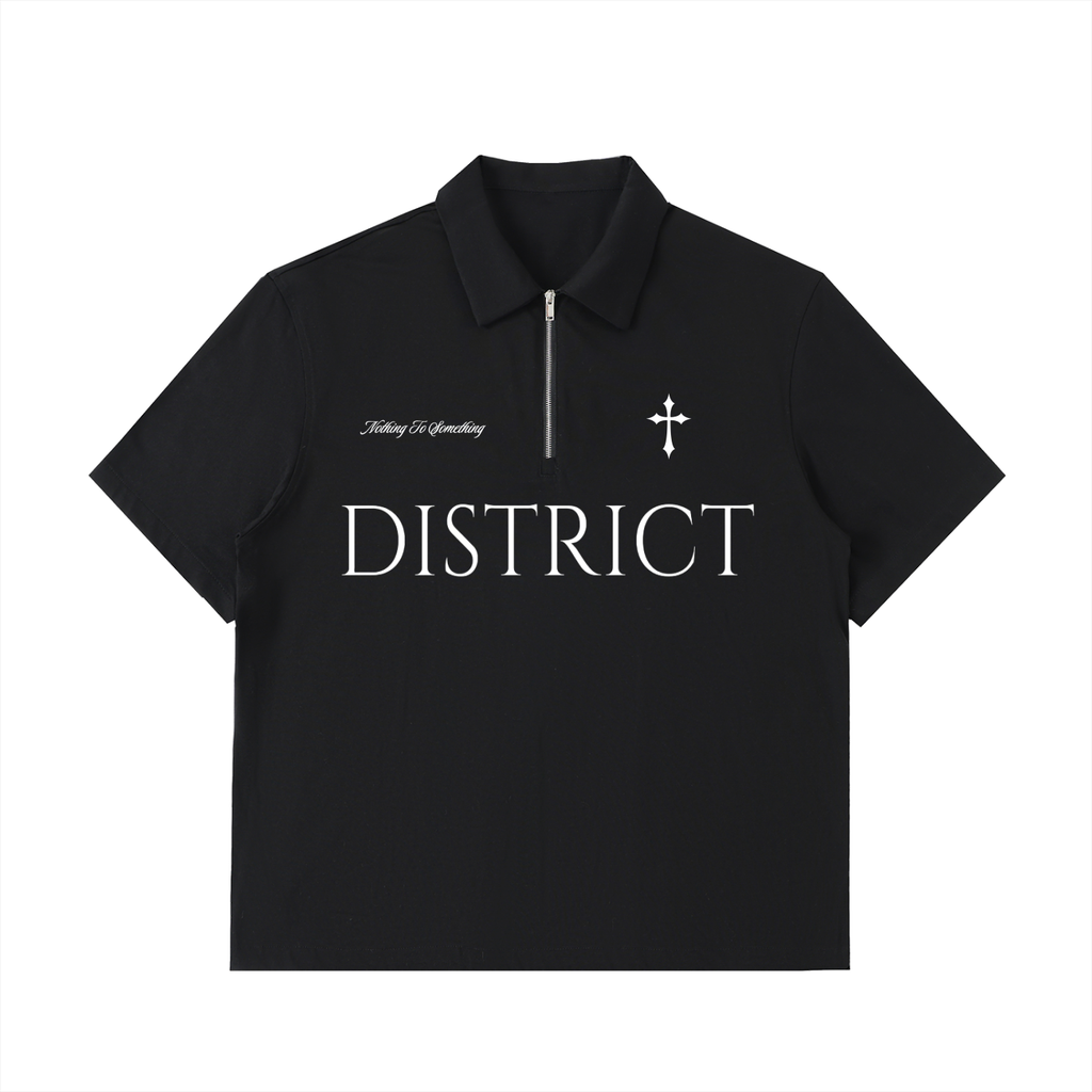quarter zip Cotton Polo